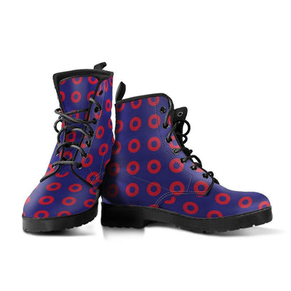 Phish  Memory Foam Boots | All Season Lace Up Boots | Vegan Leather Combat Boot | Band Fishman Donuts