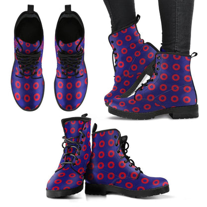 Phish  Memory Foam Boots | All Season Lace Up Boots | Vegan Leather Combat Boot | Band Fishman Donuts