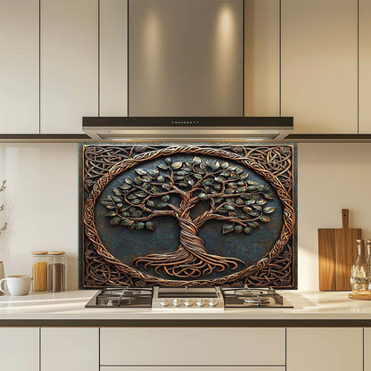Sacred Corners – Tempered Glass Backsplash for Kitchen Stove | Tree of Life Splashback