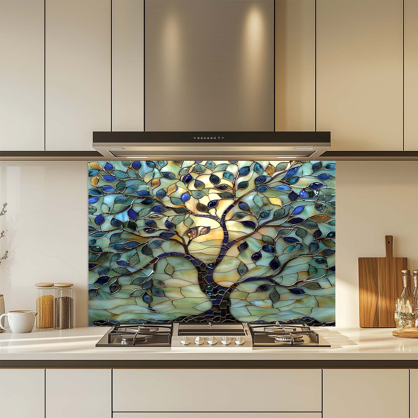 Glass Willow – Tempered Glass Backsplash for Kitchen | Stained Mosaic Look Backsplash