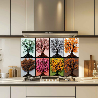 Seasons Mosaic – Tempered Glass Backsplash for Kitchen Stove