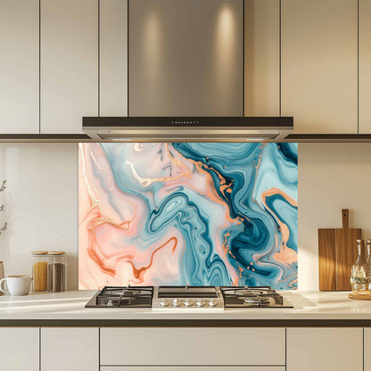 Kitchen Glass Backsplash – Cotton Coral