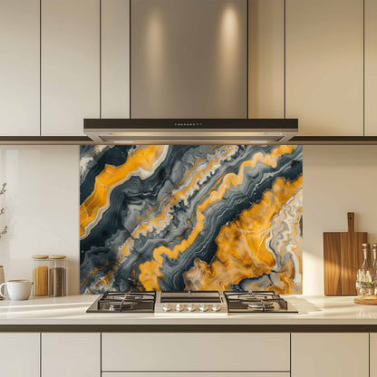 Kitchen Glass Backsplash – Lava Ash