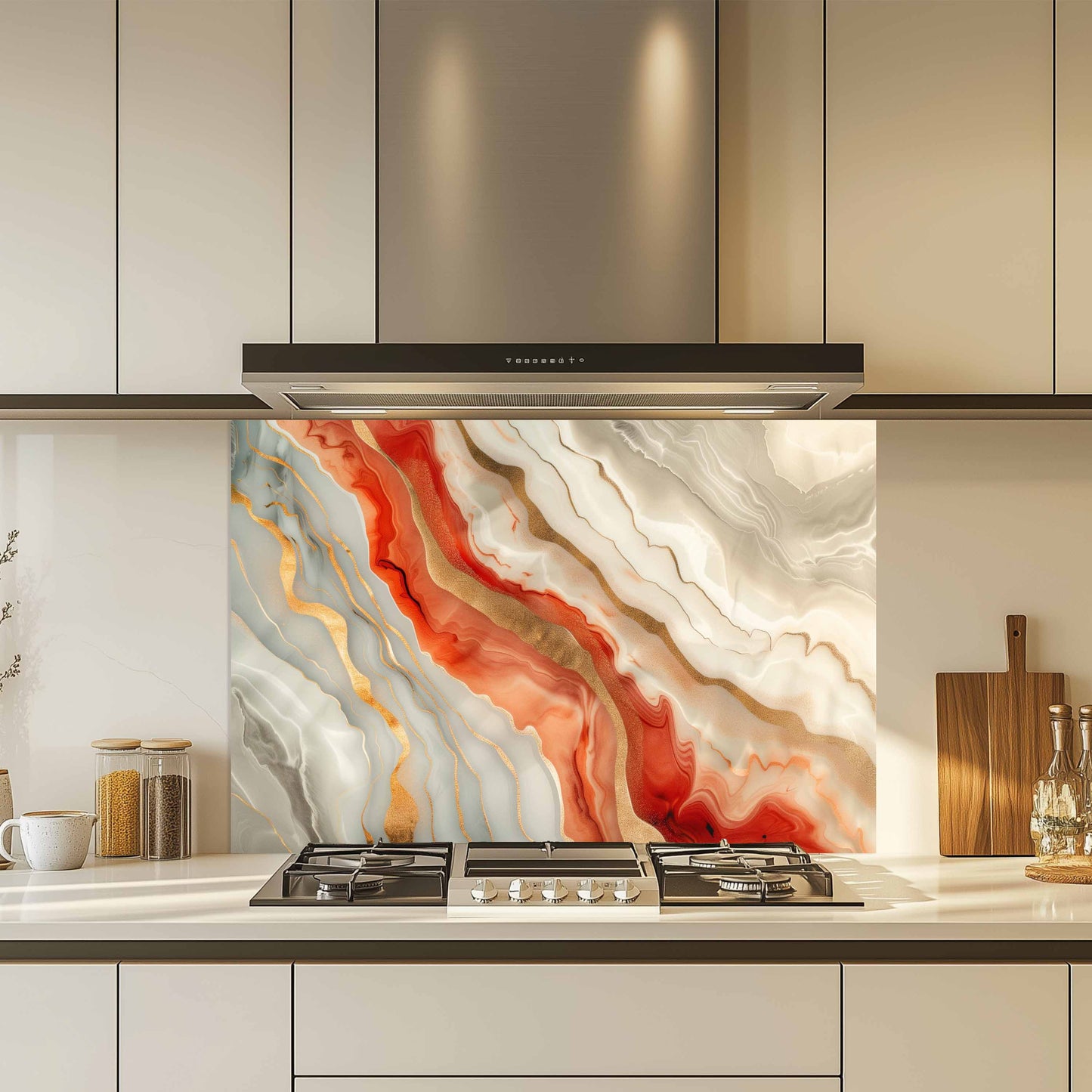 Kitchen Glass Backsplash – Sahara Flame