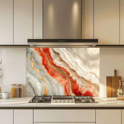 Kitchen Glass Backsplash – Sahara Flame