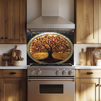 Amber Mosaic Tempered Glass Backsplash – Kitchen Backsplash for Stove