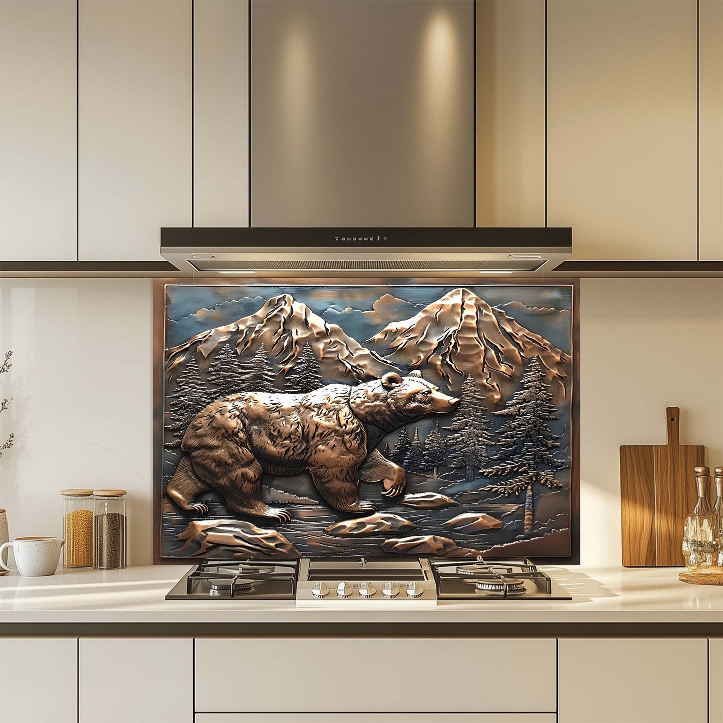 Mountain Wanderer – Tempered Glass Backsplash for Kitchen Stove |  Bear & Mountain Backsplash