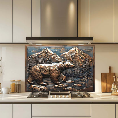 Mountain Wanderer – Tempered Glass Backsplash for Kitchen Stove |  Bear & Mountain Backsplash