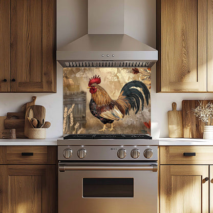 Rooster Morning Kitchen Backsplash – Copper Look Farmhouse Chicken Backsplash