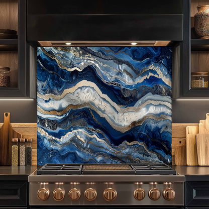 Tempered Glass Backsplash – Midnight Drift