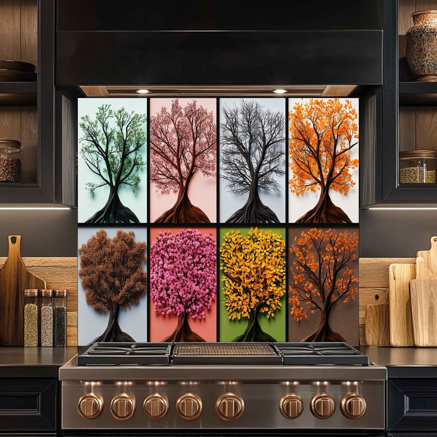 Seasons Mosaic – Tempered Glass Backsplash for Kitchen Stove