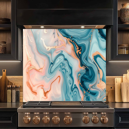 Kitchen Glass Backsplash – Cotton Coral