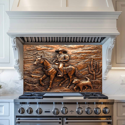 Copper Look Western Tempered Glass Backsplash – Kitchen Back splash Behind Stove