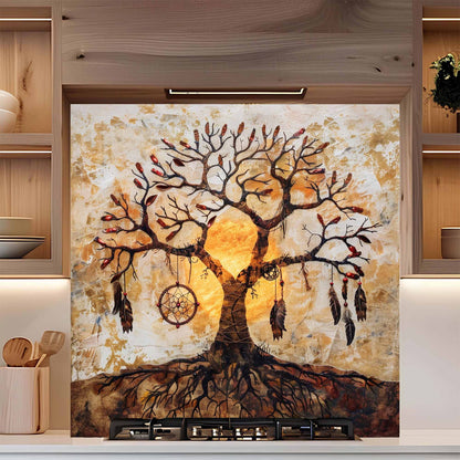 Soulcatcher Tempered Glass Backsplash – Tree of Life Kitchen Backsplash