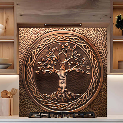 Celtic Bronze Tree Tempered Glass Backsplash – Kitchen Backsplash Behind Stove