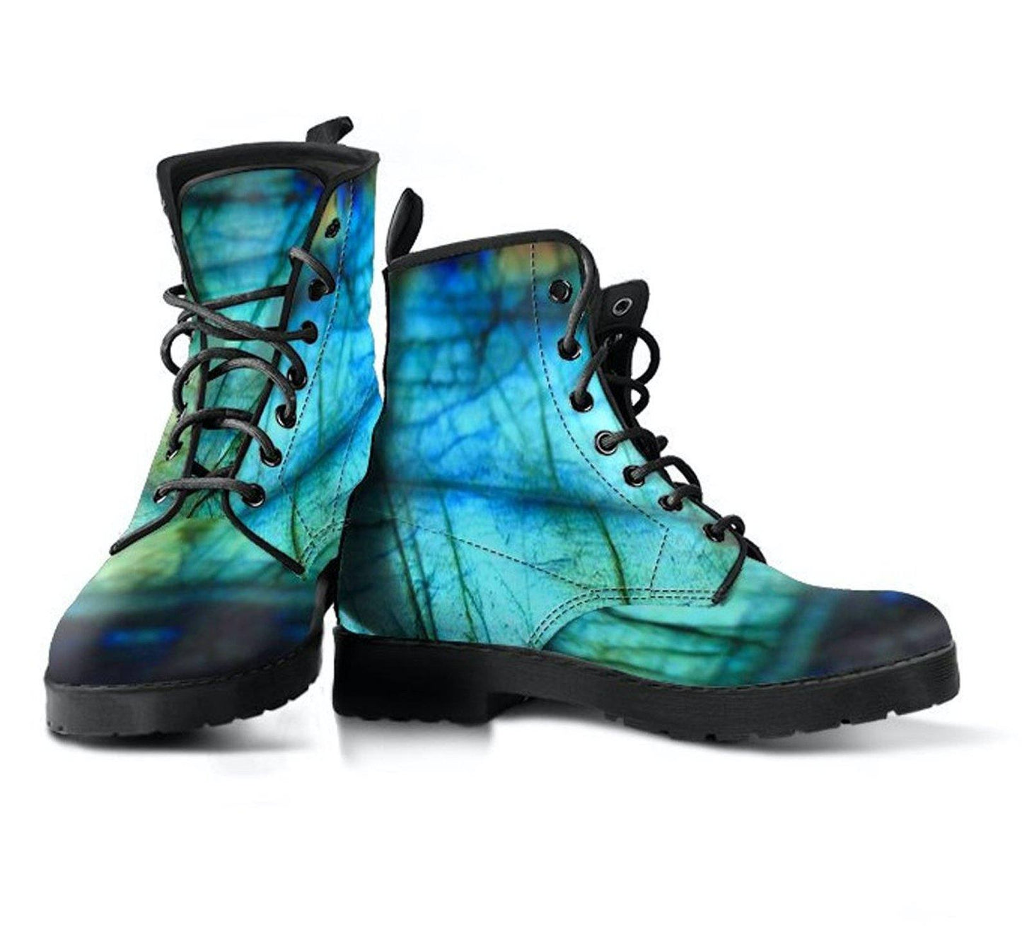 Labradorite  Memory Foam Boots | All Season Lace Up Boots | Vegan Leather Combat Boot