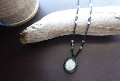 Prehnite Macrame Necklace | Stone of Prophecy | Unisex, Healing Crystal Jewelry