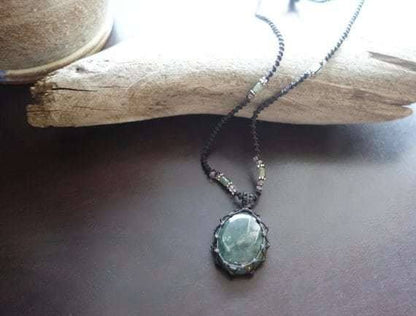 Green Jasper Macrame Necklace | Stone of Healing Crystal