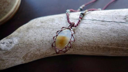 Short Black Onyx Macrame Necklace | Your Stone for Stength | Unisex, Healing Crystal Jewelry