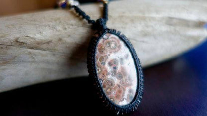 Poppy Jasper Macrame Necklace | Stone of Relaxation | Unisex, Healing Crystal Jewelry