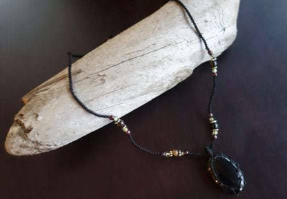 Blue Tiger Eye Macrame Necklace | Protection Stone | Unisex Healing Crystal