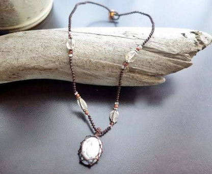 Tree Agate Macrame Necklace | Stone of Abundance | Micro-Macrame | Unisex, Healing Crystal Jewelry