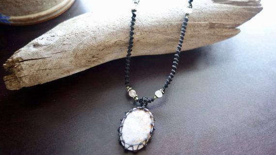 Jasper Macrame Necklace | Stone of Relaxation | Unisex, Healing Crystal Jewelry