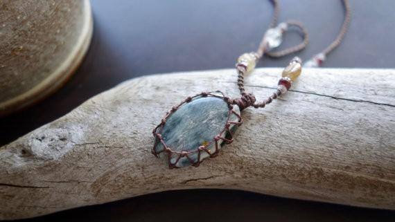 Jasper Macrame Necklace | Stone of Relaxation | Unisex, Healing Crystal Jewelry