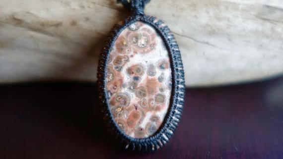 Poppy Jasper Macrame Necklace | Stone of Relaxation | Unisex, Healing Crystal Jewelry