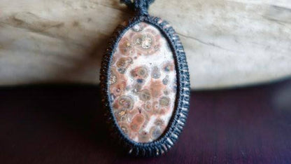 Poppy Jasper Macrame Necklace | Stone of Relaxation | Unisex, Healing Crystal Jewelry