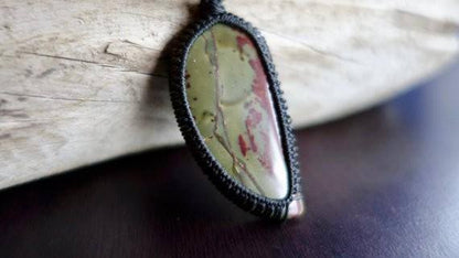 Fancy Jasper Macrame Necklace | Stone of Relaxation | Unisex, Healing Crystal Jewelry