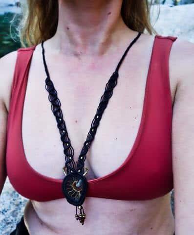 Ammonite Fossil Macrame Necklace | Shakti Design