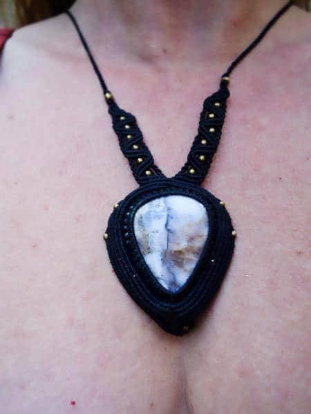 Dendrite Opal Macrame Necklace | Shakti Design | Stone of Abundance