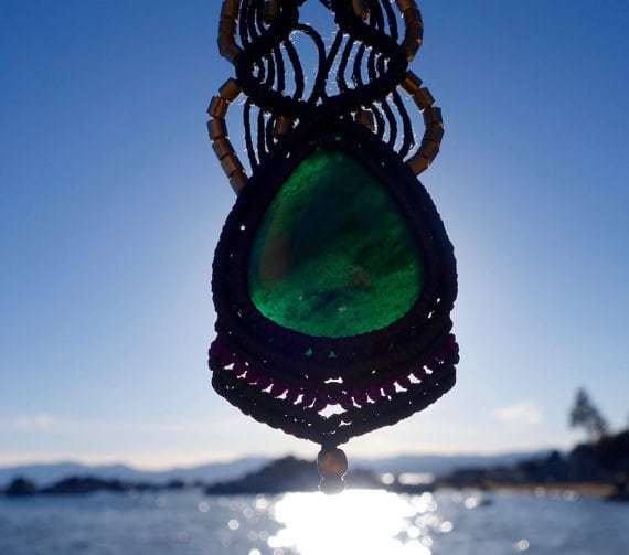 Green Aventurine Macrame Necklace | Temple Design