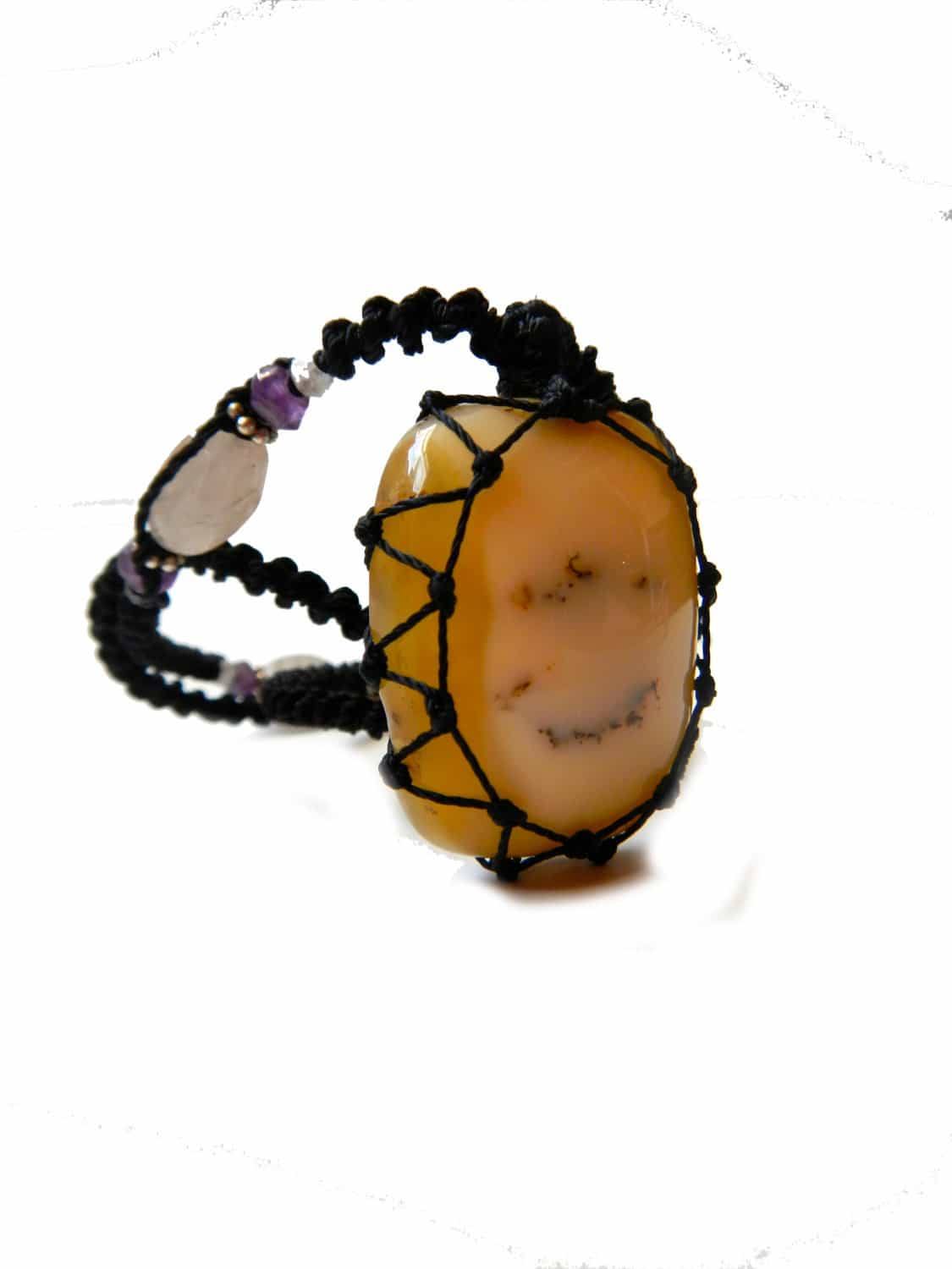 MILK AGATE macrame Necklace – Your Stone for Protection