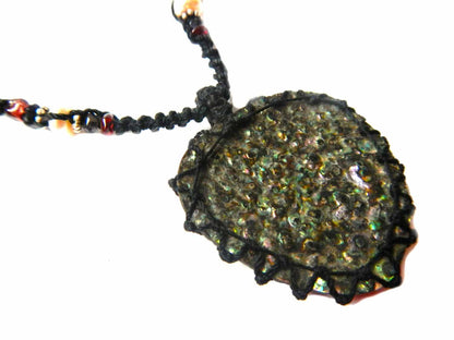 organic abalone seashell macrame Necklace – Your vessel for cleansing stone