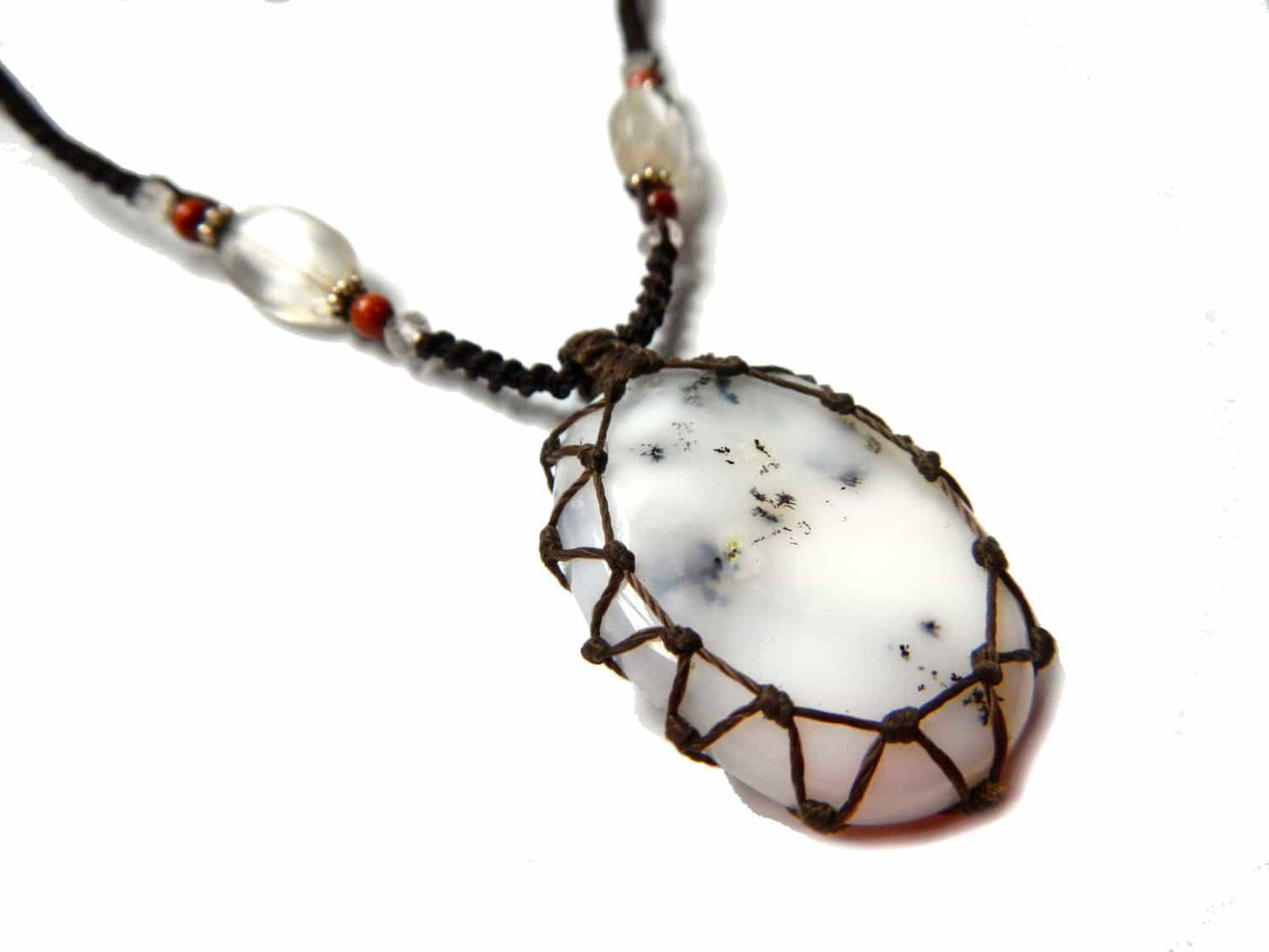 Tree Agate macrame Necklace – Your Stone For Abundance- Bohemian healing crystal