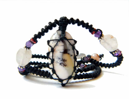 Tree Agate macrame Necklace – Your Stone For Abundance- Bohemian healing crystal