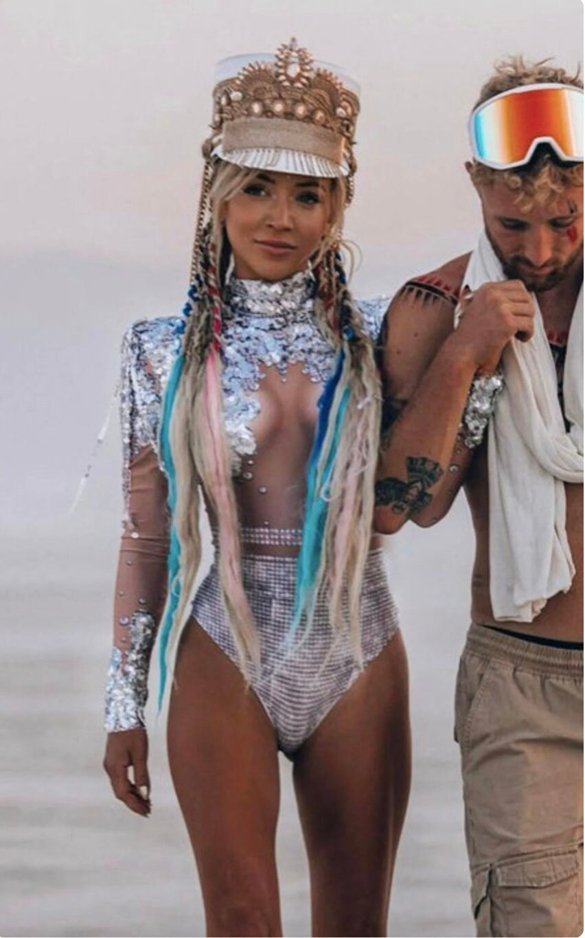 Athena Silver Sequin Leotard / Festival Bodysuit / Halloween Party Tassel Catsuit Burning Man Disco Performer Stage Costume Fringe