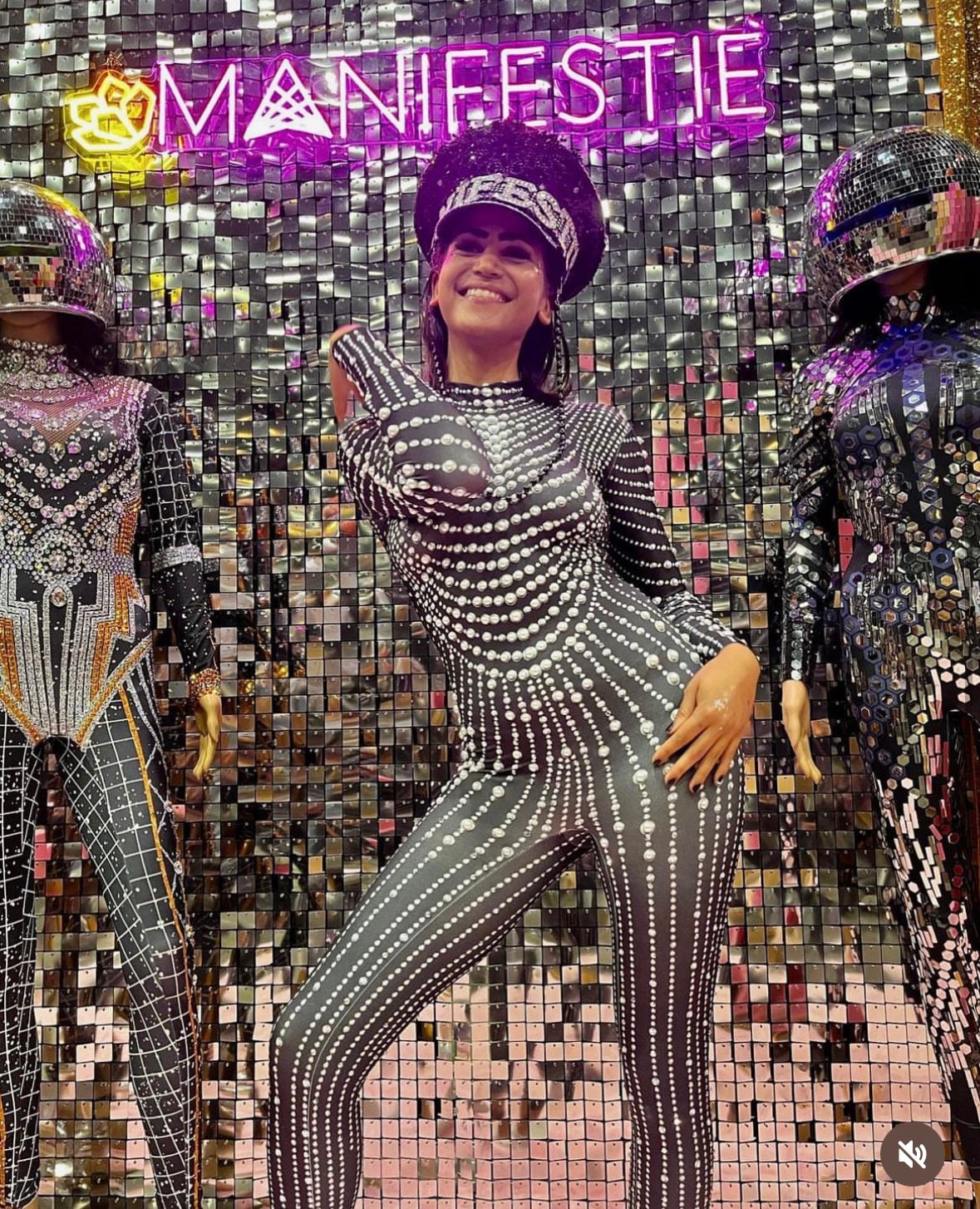 Salacia Black Pearl Rhinestone Bodysuit | Crystal Festival Catsuit, Luxe Stagewear & Party Outfit – Manifestie