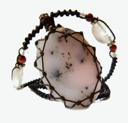 Tree Agate macrame Necklace – Your Stone For Abundance- Bohemian healing crystal