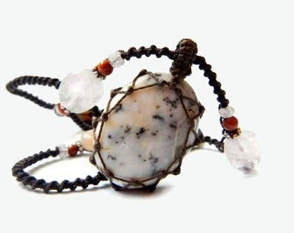 Tree Agate macrame Necklace – Your Stone For Abundance- Bohemian healing crystal
