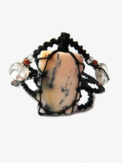Tree Agate macrame Necklace – Your Stone For Abundance- Bohemian healing crystal