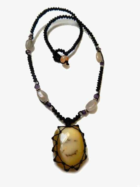 MILK AGATE macrame Necklace – Your Stone for Protection