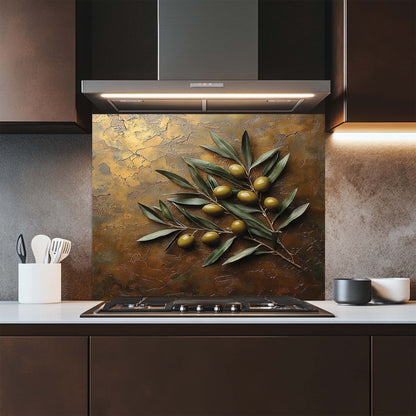 Olive Grove – Tempered Glass Backsplash for Kitchen Stove | Olive Branch Backsplash