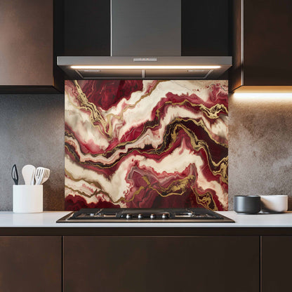 Tempered Glass Backsplash – Crimson Dune