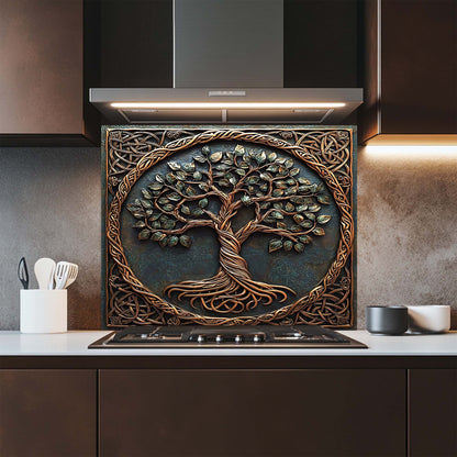 Sacred Corners – Tempered Glass Backsplash for Kitchen Stove | Tree of Life Splashback