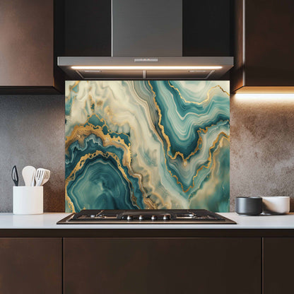 Kitchen Glass Backsplash – Ocean Agate