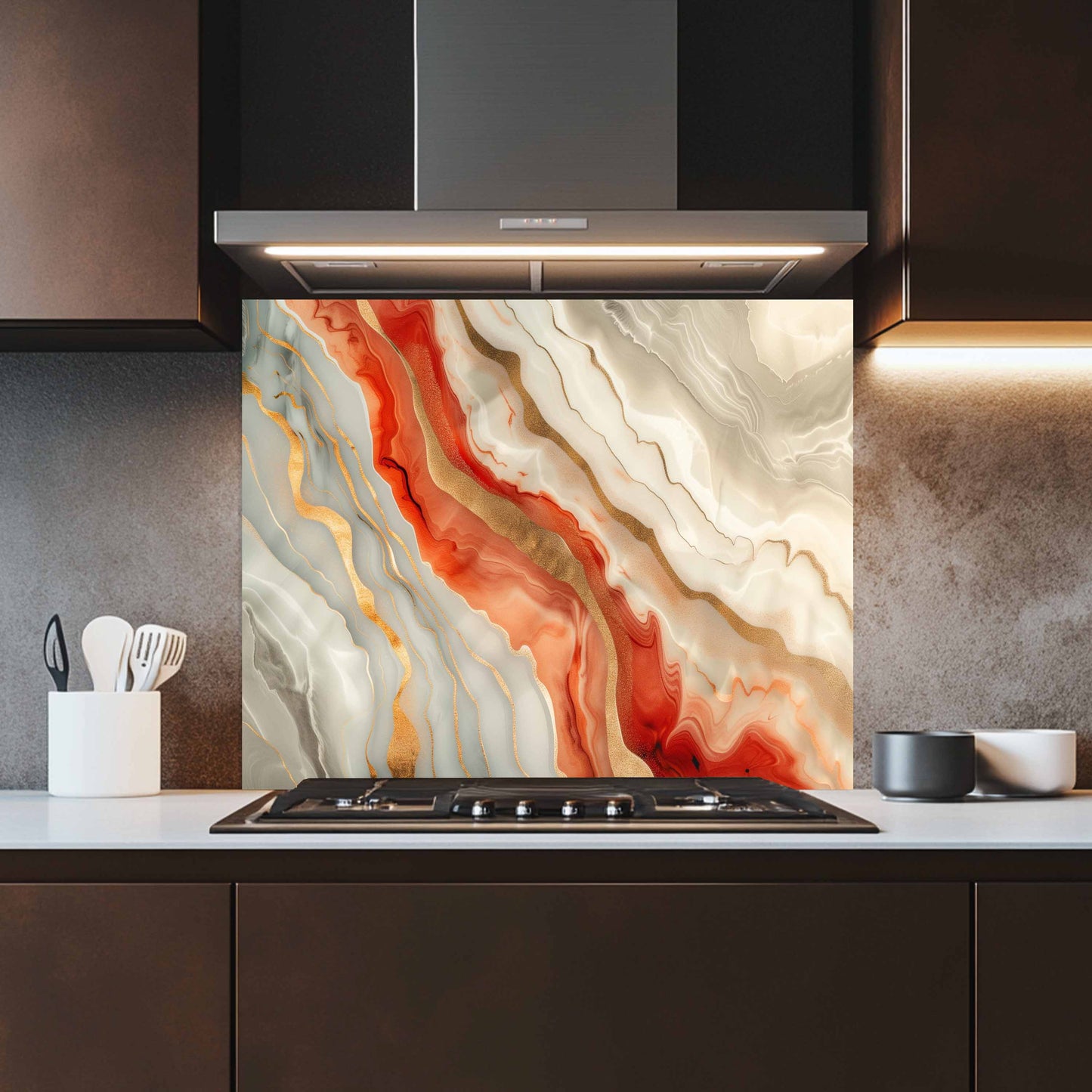 Kitchen Glass Backsplash – Sahara Flame