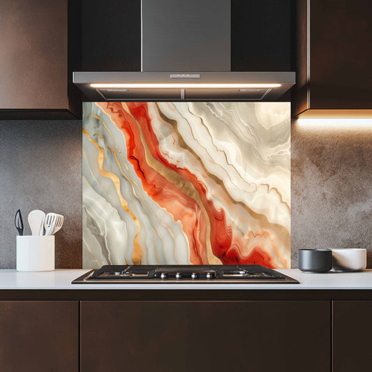 Kitchen Glass Backsplash – Sahara Flame